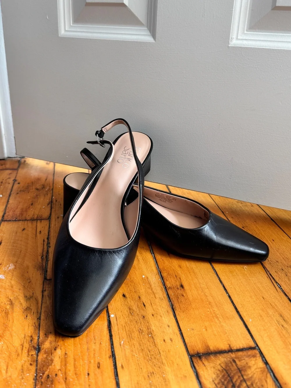 Black Women's Pointed-Toe Slingback Mules
